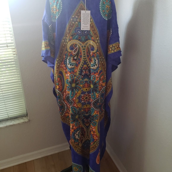 Just In: New/NWT Blue/Orange Kaftan Abaya Cover-up - Picture 9 of 14